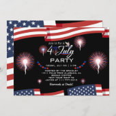Rood Wit en Blauw Patriottisch Vuurwerk 4 juli Kaart (Voorkant / Achterkant)