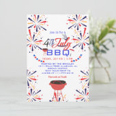 Rood Wit en Blauw Patriottisch Vuurwerk 4 juli Kaart (Staand voorkant)