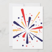 Rood Wit en Blauw Patriottisch Vuurwerk 4 juli Kaart (Achterkant)