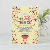 Rood Wit en Blauw Patriottisch Vuurwerk 4 juli Kaart (Staand voorkant)