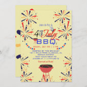 Rood Wit en Blauw Patriottisch Vuurwerk 4 juli Kaart (Voorkant / Achterkant)