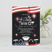 Rood Wit en Blauw Patriottisch Vuurwerk 4 juli Kaart (Staand voorkant)