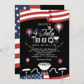 Rood Wit en Blauw Patriottisch Vuurwerk 4 juli Kaart (Voorkant / Achterkant)