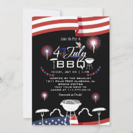 Rood Wit en Blauw Patriottisch Vuurwerk 4 juli Kaart