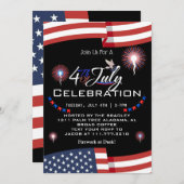 Rood Wit en Blauw Patriottisch Vuurwerk 4 juli Kaart (Voorkant / Achterkant)
