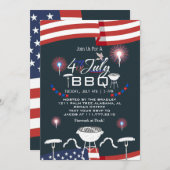 Rood Wit en Blauw Patriottisch Vuurwerk 4 juli Kaart (Voorkant / Achterkant)