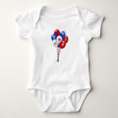 Rood Wit en Blauw Patriottische Ballonnen Leuk Romper (Voorkant)