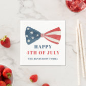 Rood, wit en blauw patriottische boog 4 juli servet (Insitu)