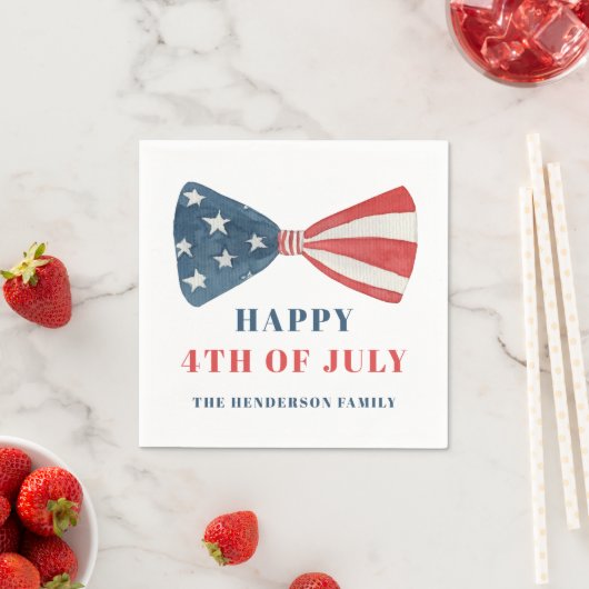 Rood, wit en blauw patriottische boog 4 juli servet (Insitu)