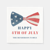 Rood, wit en blauw patriottische boog 4 juli servet (Voorkant)