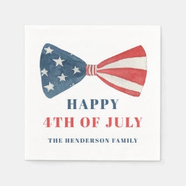 Rood, wit en blauw patriottische boog 4 juli servet