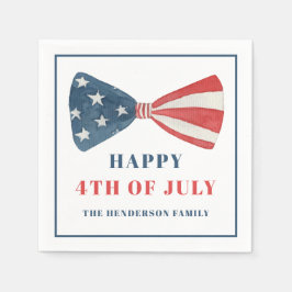 Rood, wit en blauw patriottische boog 4 juli servet