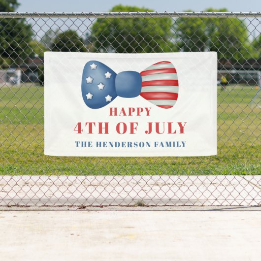 Rood, wit en blauw patriottische boog 4 juli spandoek (Insitu)