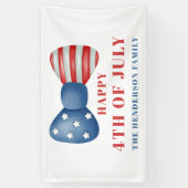 Rood, wit en blauw patriottische boog 4 juli spandoek (Verticaal)