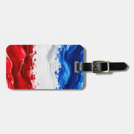 Rood Wit en Blauw patriottische dubbelzijdige Bagagelabel