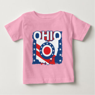 Rood Wit en Blauw Patriottische Grunge Ohio
