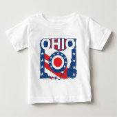 Rood Wit en Blauw Patriottische Grunge Ohio (Voorkant)