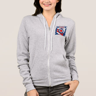 Rood Wit en Blauw Patriottische Grunge Ohio Hoodie