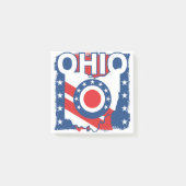 Rood Wit en Blauw Patriottische Grunge Ohio Post-it® Notes (Voorkant)