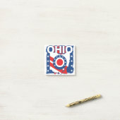Rood Wit en Blauw Patriottische Grunge Ohio Post-it® Notes (Op bureau)