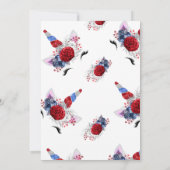 Rood, wit en blauw patriottische unicorn Birthday Kaart (Achterkant)