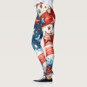 Rood, Wit en Blauw | Patriottische Vierde juli Leggings (Links)
