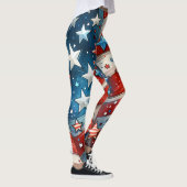 Rood, Wit en Blauw | Patriottische Vierde juli Leggings (Rechts)