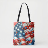 Rood, Wit en Blauw | Patriottische Vierde juli Tote Bag (Voorkant)