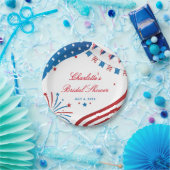 Rood Wit en Blauw Patriottische Zomer Bruidsdouche Papieren Bordje (Feest)