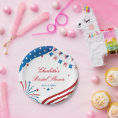 Rood Wit en Blauw Patriottische Zomer Bruidsdouche Papieren Bordje (Feest)