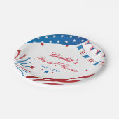 Rood Wit en Blauw Patriottische Zomer Bruidsdouche Papieren Bordje (Gekanteld)