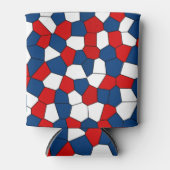 Rood, wit en blauw patroon blikjeskoeler (Voorkant)