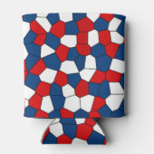 Rood, wit en blauw patroon blikjeskoeler (Achterkant)