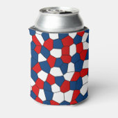 Rood, wit en blauw patroon blikjeskoeler (Blikje Achterkant)