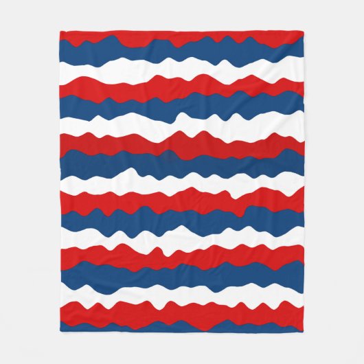Rood, wit en blauw patroon fleece deken (Voorkant)