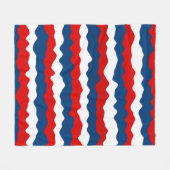 Rood, wit en blauw patroon fleece deken (Voorkant (Horizontaal))