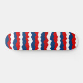 Rood, wit en blauw patroon persoonlijk skateboard (Horizontaal)