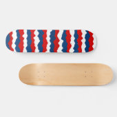 Rood, wit en blauw patroon persoonlijk skateboard (Horizontaal)