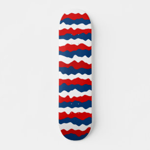 Rood, wit en blauw patroon persoonlijk skateboard