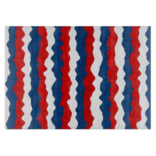Rood, Wit en Blauw Patroon Snijplank (Voorkant)