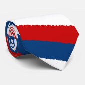 Rood, wit en blauw patroon stropdas (Opgerold)