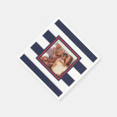 Rood, Wit, en Blauw Patroon van de Stripe met Foto Servet (Hoek)