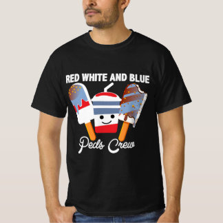 Rood Wit En Blauw Peds Crew T SHIRT ONTWERP