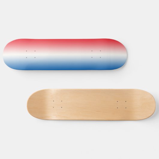 Rood wit en blauw persoonlijk skateboard (Horizontaal)