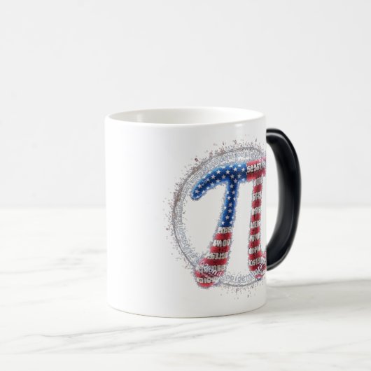 Rood, wit en blauw Pi Magische Mok (Voorkant rechts)