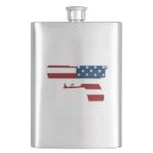 Rood wit en blauw Pistolen kolf Heupfles (Voorkant)