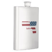 Rood wit en blauw Pistolen kolf Heupfles (Rechts)