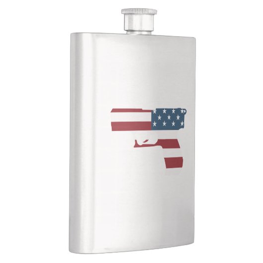 Rood wit en blauw Pistolen kolf Heupfles (Rechts)