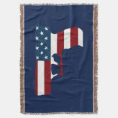 Rood wit en blauw Pistool met schroefdraad Deken (Voorkant Verticaal)