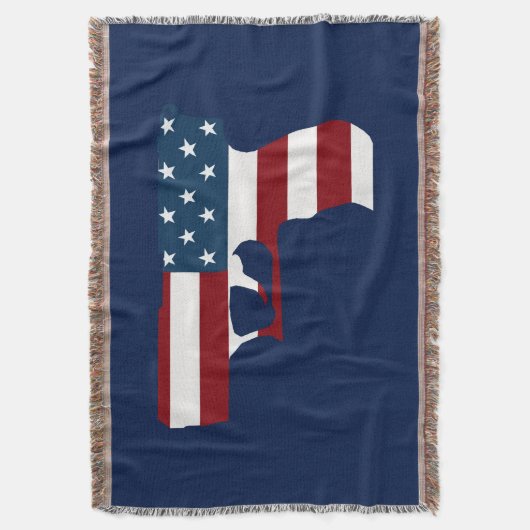 Rood wit en blauw Pistool met schroefdraad Deken (Voorkant Verticaal)